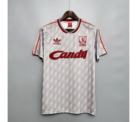 Liverpool 89/91 Away Grey Soccer Jersey